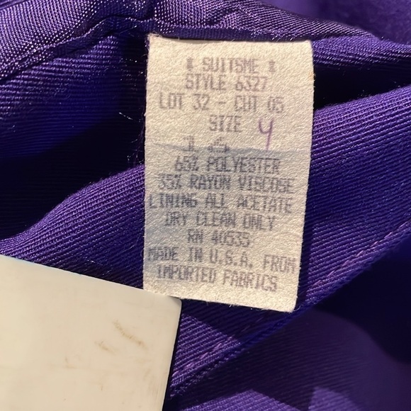 Suitsme woman’s Business wear Purple Suit 16 EUC Midi Pockets Buttons lined - Picture 13 of 16